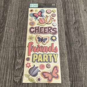 Marcella by K & Company Adhesive Chipboard Stickers Friends Butterfly 24 pcs